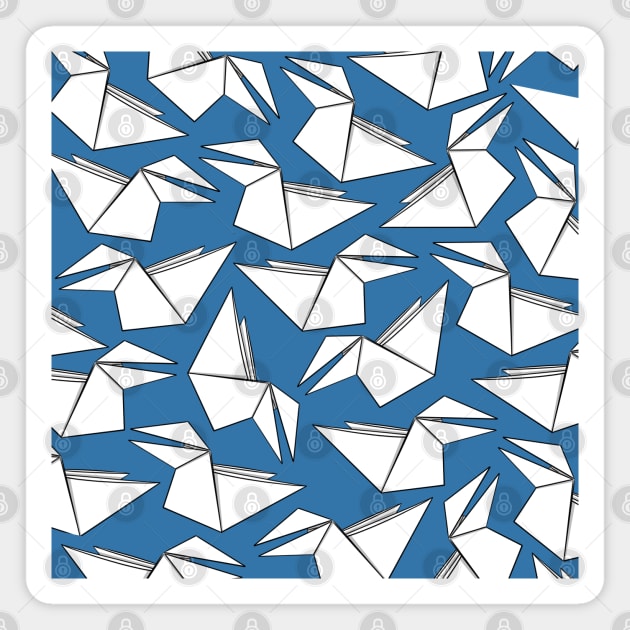 Origami Crow Blue Magnet by Sketchbook ni Abi